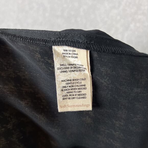 Soft Surroundings Black Gold Houndstooth 3/4 Sleeves Blouse Size Medium Petite - Picture 9 of 10